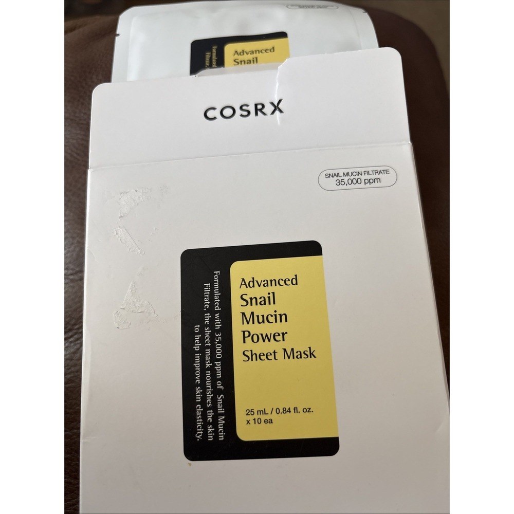 COSRX Snail Mucin Sheet Mask 10 ct Hydrating Repairing Individual Face Masks